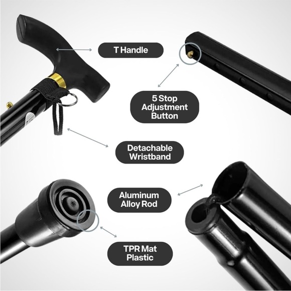 Adjustable/foldable cane - Picture 5 of 7